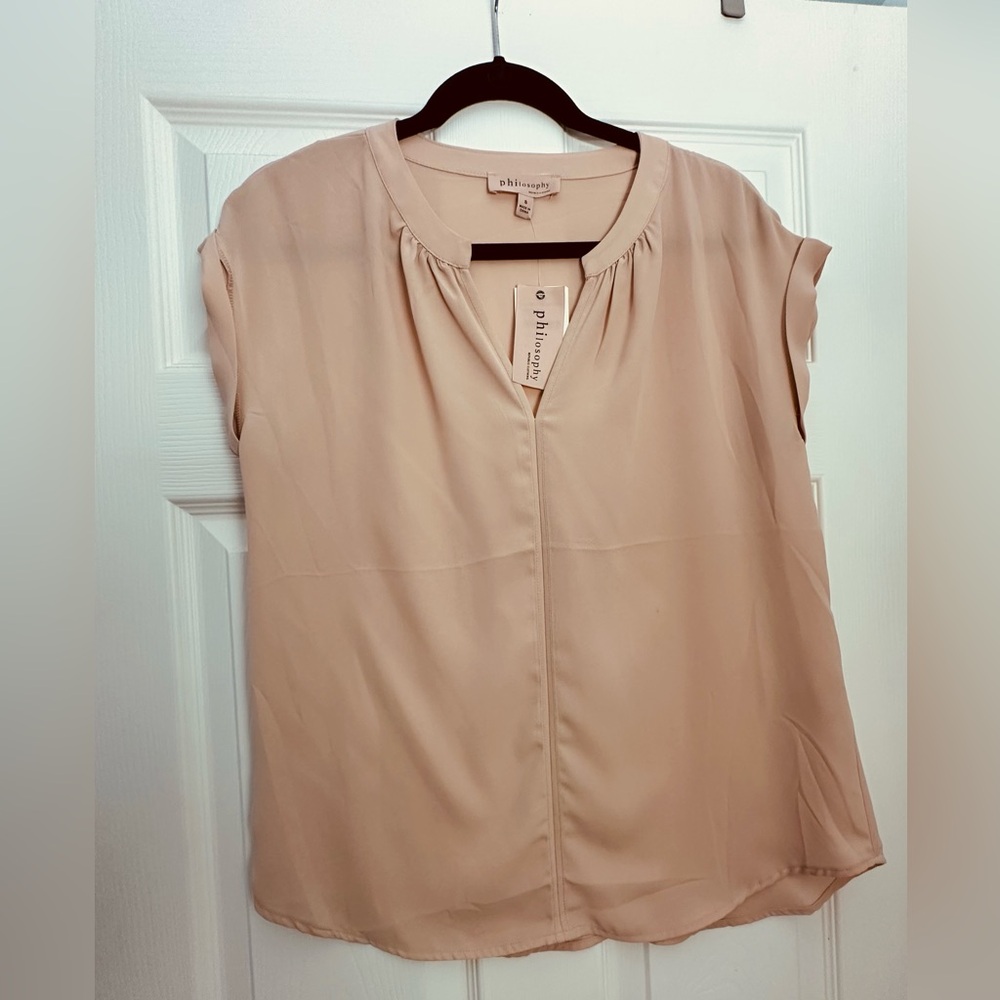 Philosophy Blush Pink Cap Sleeve Blouse